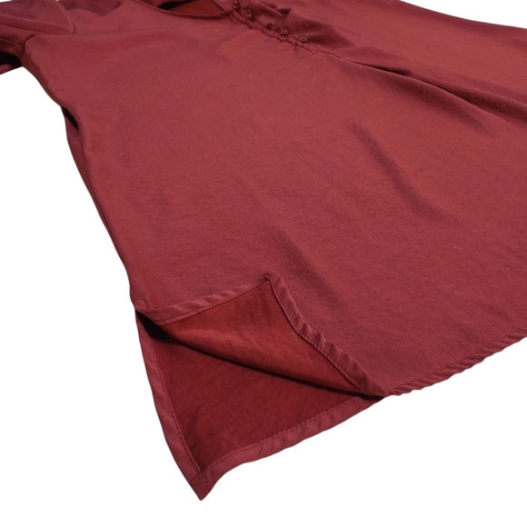 Valette Blouse Women's Marsala Red V-Neck Longsleeve Top Blouse Size Large - Picture 7 of 10